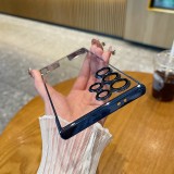 Luxury Clear Pltaing Hard Armor Frameless Case For Samsung Galaxy S24 S23 S22 S21Ultra PC Rugged Camera Lens Film Protection