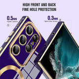 Electroplating Side Love Heart Phone Case for Samsung Galaxy S24 S23 Ultra S22 S21 Plus Protect Lens Shockproof Back Cover