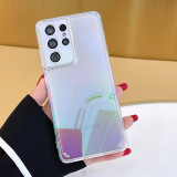 for Samsung Galaxy S24 S23 S22 S21 S20 FE Ultra Plus A54 A34 A14 Case Gradual Color Plating Clear Shockproof Soft Bumper Shell