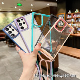 With Lanyard Shockproof Transparent PC Case For Samsung Galaxy S24 Ultra S23 S22 A34 A53 A54 Metal Camera Protection Back Cover
