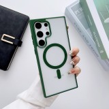 Clear For Magsafe Magnetic Wireless Charging Case For Samsung Galaxy S24 S23 S22 Ultra Plus Transparent Shockproof Coque Cover