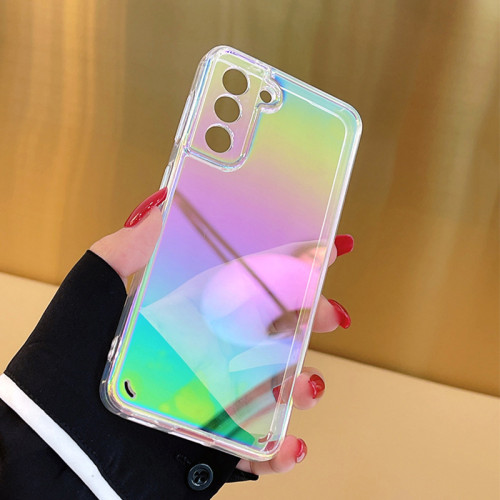 for Samsung Galaxy S24 S23 S22 S21 S20 FE Ultra Plus A54 A34 A14 Case Gradual Color Plating Clear Shockproof Soft Bumper Shell
