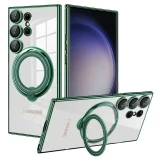Magnetic Transparent Ring Case For Magsafe For Samsung Galaxy S24 23 S22 Ultra Plus A52 A54 A14 A34 S23Ultra S22Ultra Lens Cover