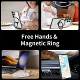 Magnetic Transparent Ring Case For Magsafe For Samsung Galaxy S24 23 S22 Ultra Plus A52 A54 A14 A34 S23Ultra S22Ultra Lens Cover