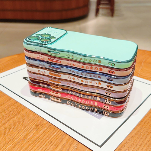 Wave Plating Love Heart Phone Cases For IPhone 15 Pro Max 14 13 12 11 Shockproof Back Cover