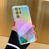for Samsung Galaxy S24 S23 S22 S21 S20 FE Ultra Plus A54 A34 A14 Case Gradual Color Plating Clear Shockproof Soft Bumper Shell