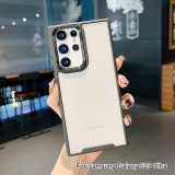 Shockproof Transparent PC Case For Samsung Galaxy S24 S23 Ultra S22 A34 A22 A53 A54 A32 Metal Camera Protection Back Cover