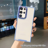 Shockproof Transparent PC Case For Samsung Galaxy S24 S23 Ultra S22 A34 A22 A53 A54 A32 Metal Camera Protection Back Cover