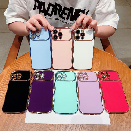 Wave Plating Phone Cases For IPhone 15 Pro Max 14 13 12 11 Shockproof Back Cover