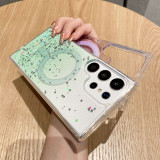 Magnetic Case for Samsung Galaxy S24 S23 S22 Ultra Plus FE Cover Wireless Chagre for Magsafe Epoxy Glitter Star Soft Shell Funda