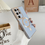 Electroplating Side Love Heart Phone Case for Samsung Galaxy S24 S23 Ultra S22 S21 Plus Protect Lens Shockproof Back Cover