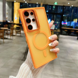 Mesh Bumper for Samsung Galaxy S24 Ultra S24 Plus S24 Case Wireless Charge Cover for Magsafe Film on Camera Holder Stand Shell