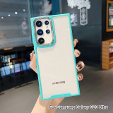Shockproof Transparent PC Case For Samsung Galaxy S24 S23 Ultra S22 A34 A22 A53 A54 A32 Metal Camera Protection Back Cover