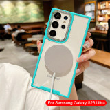 Shockproof Transparent PC Case For Samsung Galaxy S24 Ultra S23 S22 A54 A53 A52 A34 A33 Metal Camera Protection Back Cover