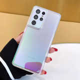 for Samsung Galaxy S24 S23 S22 S21 S20 FE Ultra Plus A54 A34 A14 Case Gradual Color Plating Clear Shockproof Soft Bumper Shell