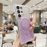 Magnetic Case for Samsung Galaxy S24 S23 S22 Ultra Plus FE Cover Wireless Chagre for Magsafe Epoxy Glitter Star Soft Shell Funda