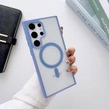 Clear For Magsafe Magnetic Wireless Charging Case For Samsung Galaxy S24 S23 S22 Ultra Plus Transparent Shockproof Coque Cover