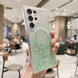 Magnetic Case for Samsung Galaxy S24 S23 S22 Ultra Plus FE Cover Wireless Chagre for Magsafe Epoxy Glitter Star Soft Shell Funda