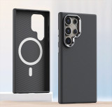 Luxury PU Leather Magsafe Phone Case Suitable for Samsung Galaxy S24 S24 Ultra S24 Plus Magnetic Airbag Anti Drop Back Cover