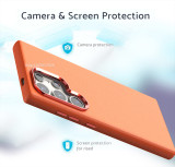 Luxury PU Leather Magsafe Phone Case Suitable for Samsung Galaxy S24 S24 Ultra S24 Plus Magnetic Airbag Anti Drop Back Cover