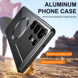 Metal Aluminum Alloy Macsafe Magnetic Case for Samsung Galaxy S23 S21 S22 S24 Ultra S23Ultra Magsafe Lens Holder Perfume Cover