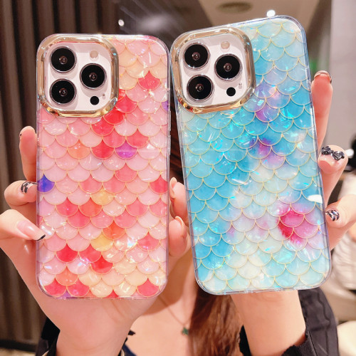 Luxury Rainbow Shell Glitter Phone Case For iPhone 11 12 13 14 15 Pro Max XS X XR 7 8 Plus SE Leopard Print Shockproof Cover