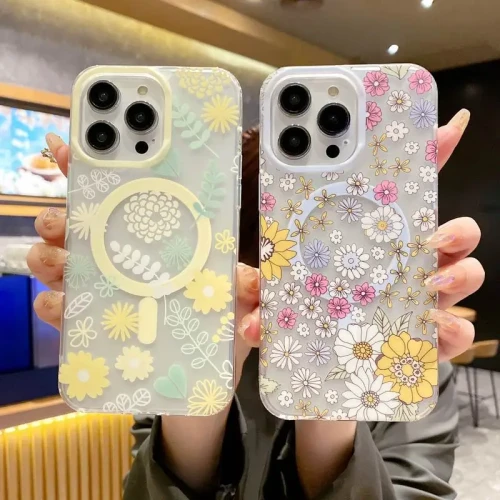Fashion Floral Pattern Phone Case For IPhone 15 14 13 12 11 Pro Max Plus Soft Luxury Design Protection Bumper Back Cases Cover
