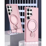 Casing for Samsung GalaxyS24Ultra S23 Ultra S22 PlusMagnetic Case Clear Ultra Ring Stand Wireless Charger Case Shockproof Cover