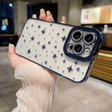 Luxury Fashion Electroplated Stars Soft Silicone Color Dustproof Phone Case For IPhone 15 14 13 12 Pro Max Protection Cover