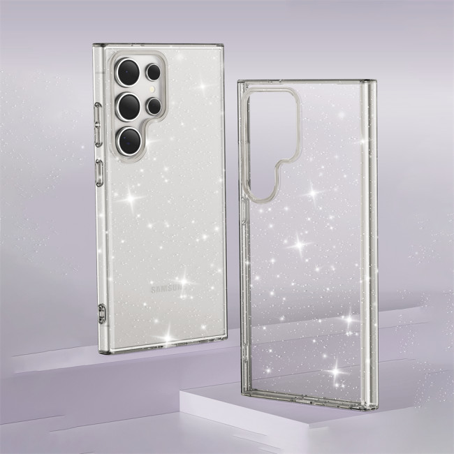 Clear Glitter Case for Samsung Galaxy S23 FE S22 Plus S24 Ultra A23 A34 A52 A53 A54 A35 A55 Scratch Resistant Shockproof Cover