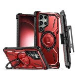 For Samsung S24 S23 S22 Ultra Plus Armor Shockproof Rugged Magnetic PhoneCase With Rin Kickstand PC Belt Clip Holster Hard Cover