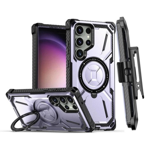 For Samsung S24 S23 S22 Ultra Plus Armor Shockproof Rugged Magnetic PhoneCase With Rin Kickstand PC Belt Clip Holster Hard Cover