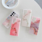 Colored Glaze Marble Case for Samsung Galaxy S24 Ultra S23 FE S22 Plus A34 A35 A52 A53 A54 A55 5G Slim Glossy Durable TPU Cover