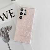 Glitter Pearly Glossy Shell Pattern Case for Samsung Galaxy S23 FE S22 Plus S24 Ultra A52 A53 A54 A35 A55 Solid TPU IMD Cover