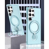 Casing for Samsung GalaxyS24Ultra S23 Ultra S22 PlusMagnetic Case Clear Ultra Ring Stand Wireless Charger Case Shockproof Cover