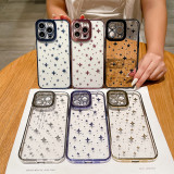 Luxury Fashion Electroplated Stars Soft Silicone Color Dustproof Phone Case For IPhone 15 14 13 12 Pro Max Protection Cover