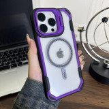 Magsafe Magnetic Lens Protection Stand Phone Case For IPhone 14 13 15 Pro Max 15 14Plus Camera Glass Transparent Lens Ring Cover