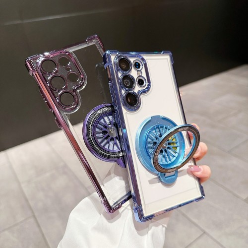 Rotating Gyro Magnetic Bracket Phone Case Suitable for Samsung Galaxy S22 23 24 Ultra Plus Four Corner Fall Protection Cover