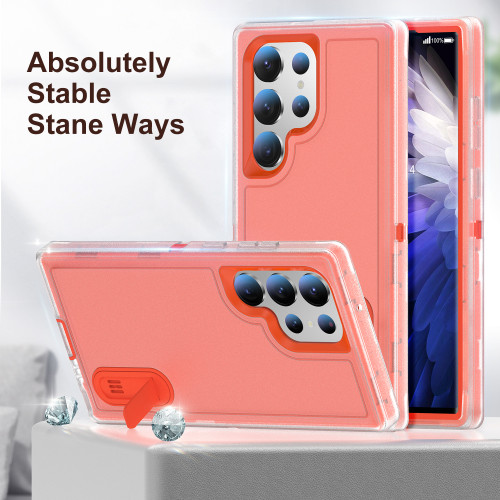 Heavy-duty Armored 3-in-1 Fall-proof Case for Samsung S24 S23 S22 PLUS Ultra Stand Phone Case