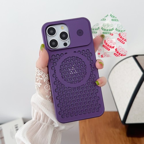 Heat Dissipation Phone Case For iPhone 13 14 12 15 16 Pro Max Plus Metal Paint Aromatic For Maghafe Wireless Charging funda iphone