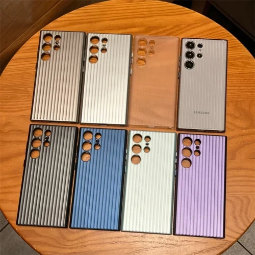Corrugated Pattern Non-slip Bumper Magnetic Wireless For Magsafe For Samsung Galaxy S24 Ultra S24 23ultra Plus Hard Matte Cover