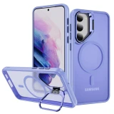 For Magsafe Frosted Magnetic S24 Ultra Phone Case for Samsung Galaxy S24 Plus Electroplating Lens Holder Fall Prevention Cover