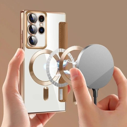 Card Holder Magnetic Leather Case for Samsung Galaxy S24 Ultra S23 Plus S23FE S22 5G Wireless Charging Shockproof Flip Cover