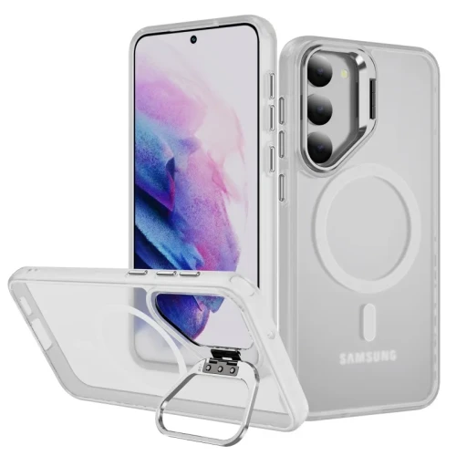 For Magsafe Frosted Magnetic S24 Ultra Phone Case for Samsung Galaxy S24 Plus Electroplating Lens Holder Fall Prevention Cover