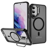 For Magsafe Frosted Magnetic S24 Ultra Phone Case for Samsung Galaxy S24 Plus Electroplating Lens Holder Fall Prevention Cover