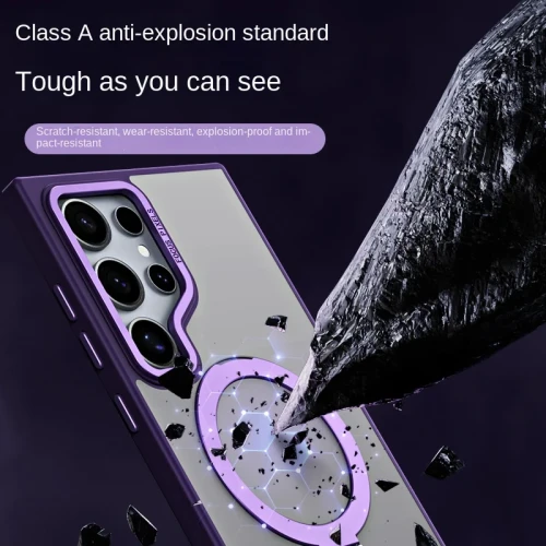 Ring Holder Magnetic WIth Kickstand Plastic Hard Shell S24 Phone Case for Samsung Galaxy S24 S23 Ultra Plus Protection Cover