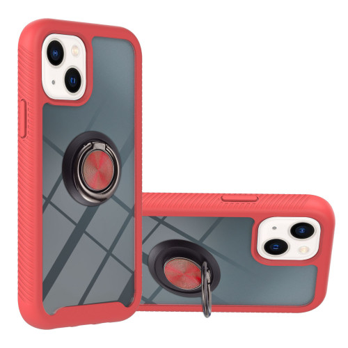3IN1 Shockproof Transparent Ring Holder Phone Case For iPhone 15 14 13 12 Pro Max Mini Plus Fashion Luxury Stand Clear Back Cove