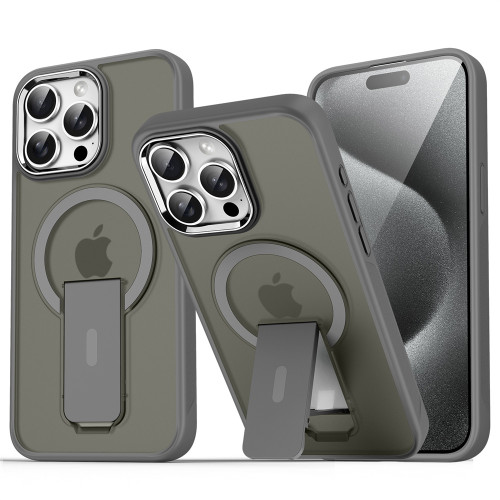 Luxury For Magsafe Folding Stand Magnetic Phone Case For iPhone 16 15 14 Plus 13 12 11 Pro Max Matte Translucent Shockproof Cover