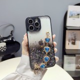 Glitter Love Heart Bracelet Gradient Phone Case For iPhone 17 Air 16  15 14 13 12 11 Pro Max Plus Mini X XS XR 7 8 6 6S Bling Luxury Cover