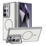 For Magsafe Magnetic Wirelesss Charging Case For Samsung Galaxy S24 Ultra S23 Plus Clear Lens Sheet Camera Protector stand Cover